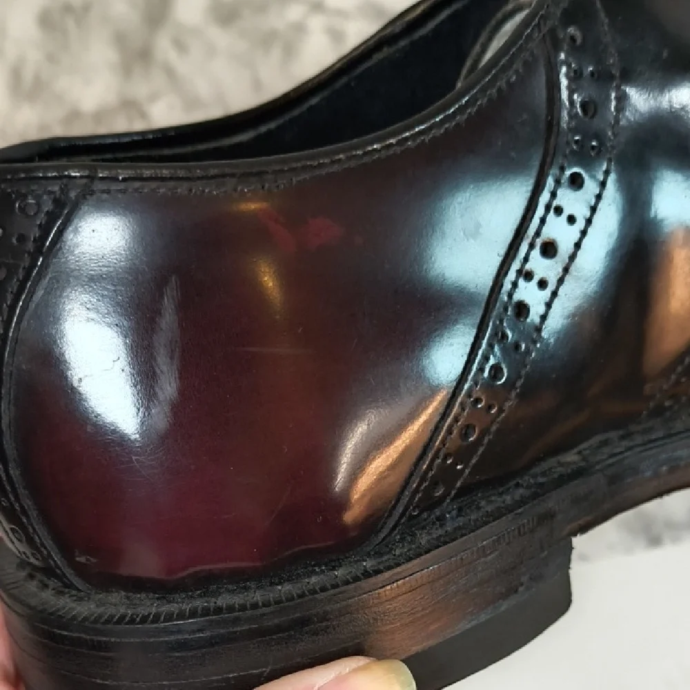 Florsheim Mens 2 Tone Burgundy/Black Leather Oxfords Shoes Size 9-1/2